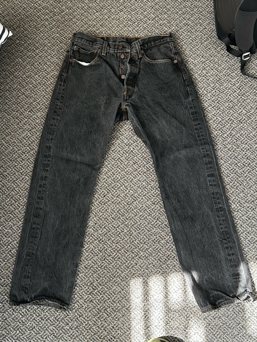 Levi’s Black Straight-Leg Jeans with Button Fly